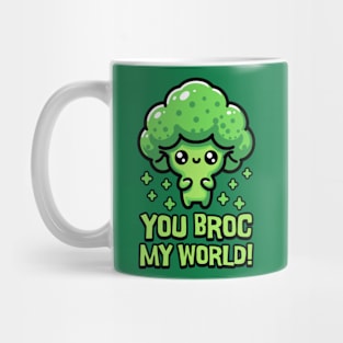 You Broc My World! Cute Broccoli Pun Mug